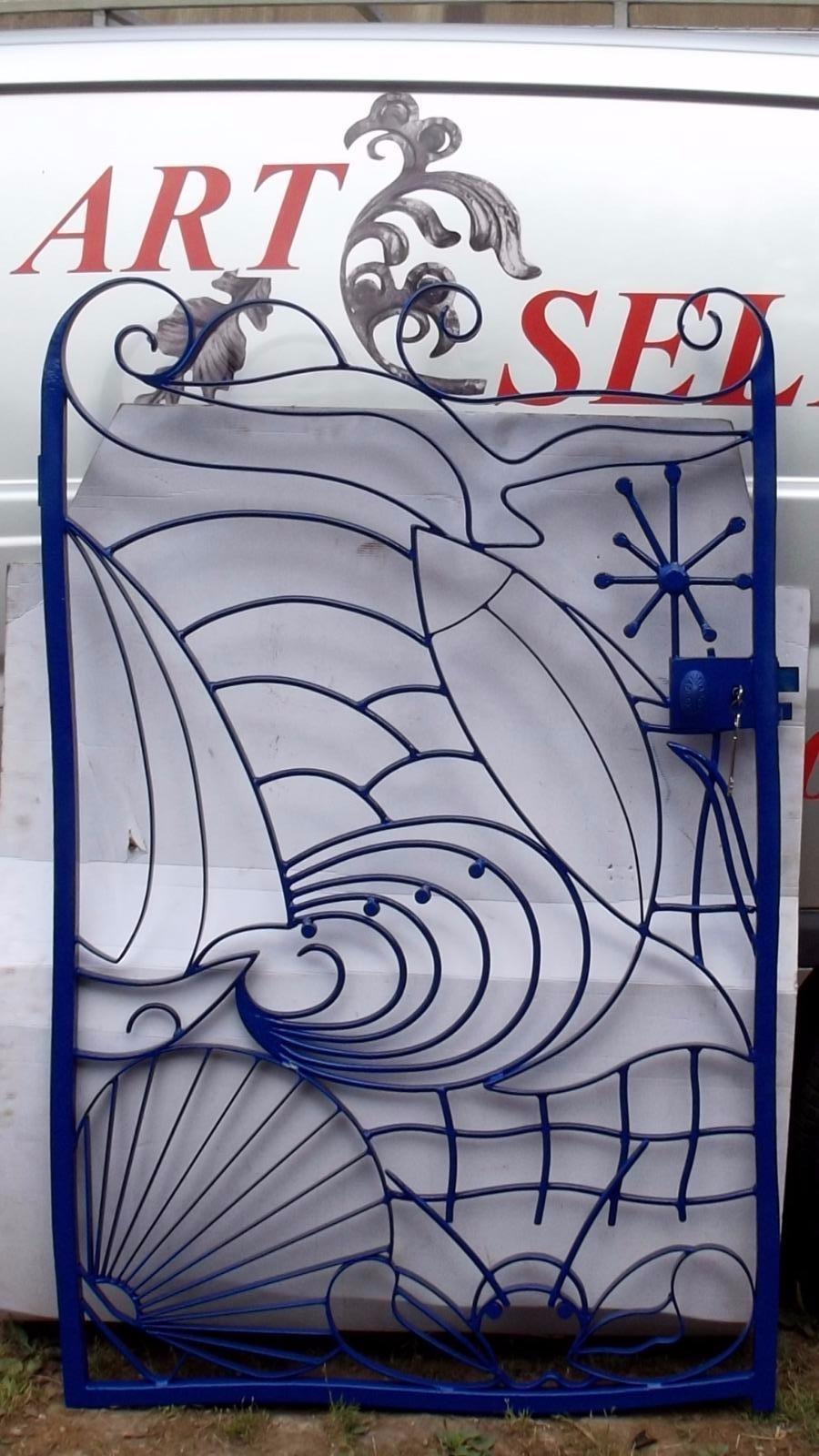 19 ferronnerie d'art  Portillon à décor marin YFFINIAC  ART SELEBARD