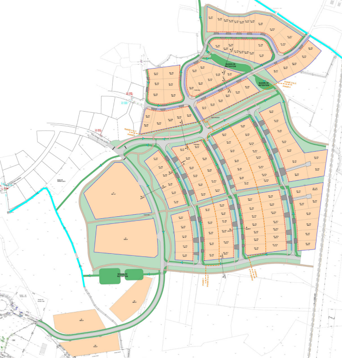 Un cadastre avec des parcelles