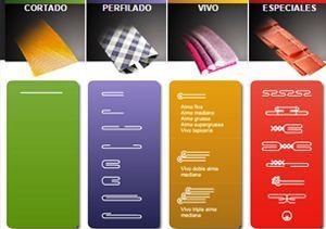 Una fila de marcadores coloridos con las palabras cortado perfilado vivo y especiales en ellos