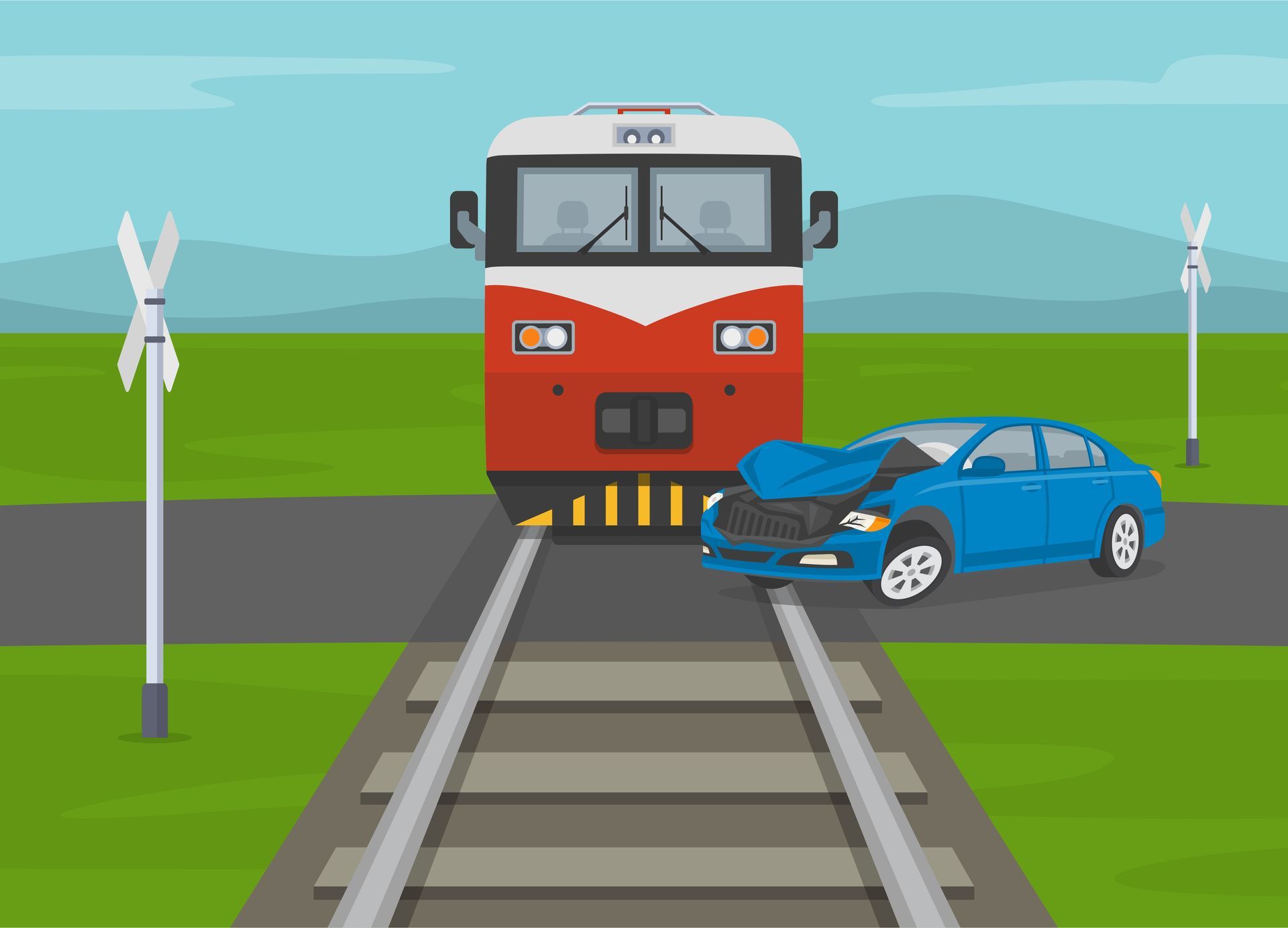Accident avec un train et une voiture