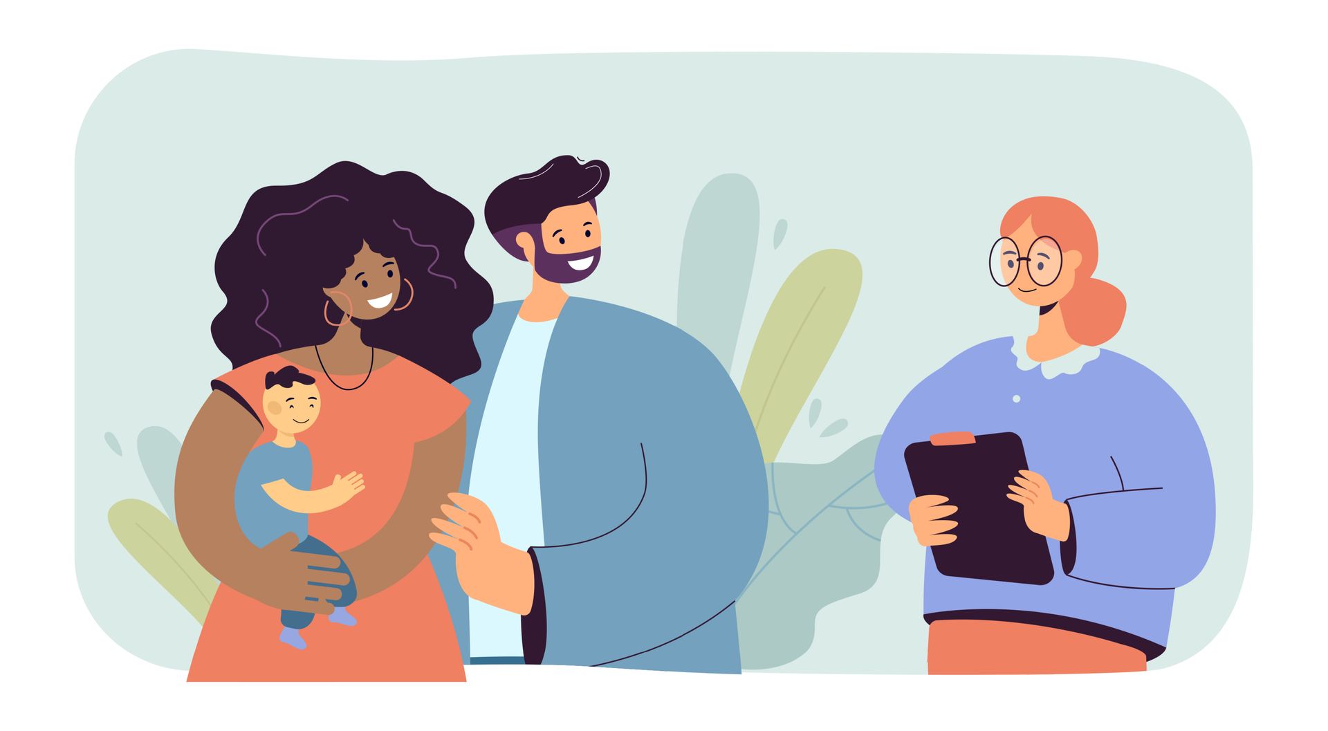 Couple avec une professionnelle