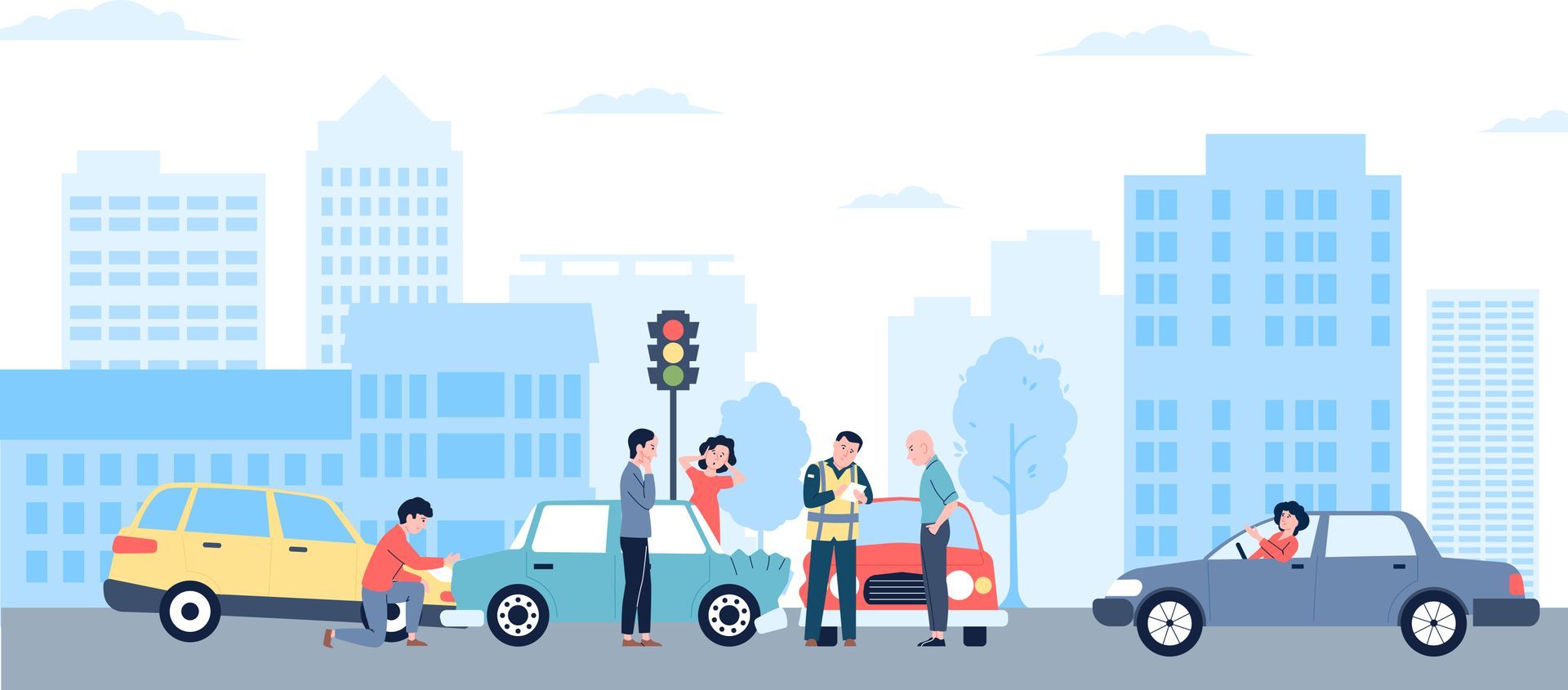 Accident de voiture en centre ville