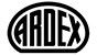 Ein schwarz-weißes Logo für ein Unternehmen namens Ardex.