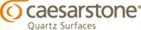 Ein Caesarstone-Quarzoberflächen-Logo auf weißem Hintergrund