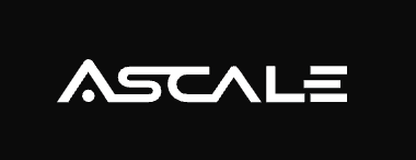 Logotipo blanco de ASCALÉ sobre fondo negro