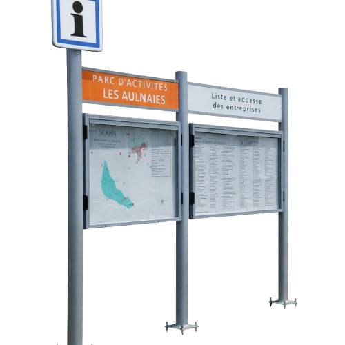 Un panneau de signalétique urbaine