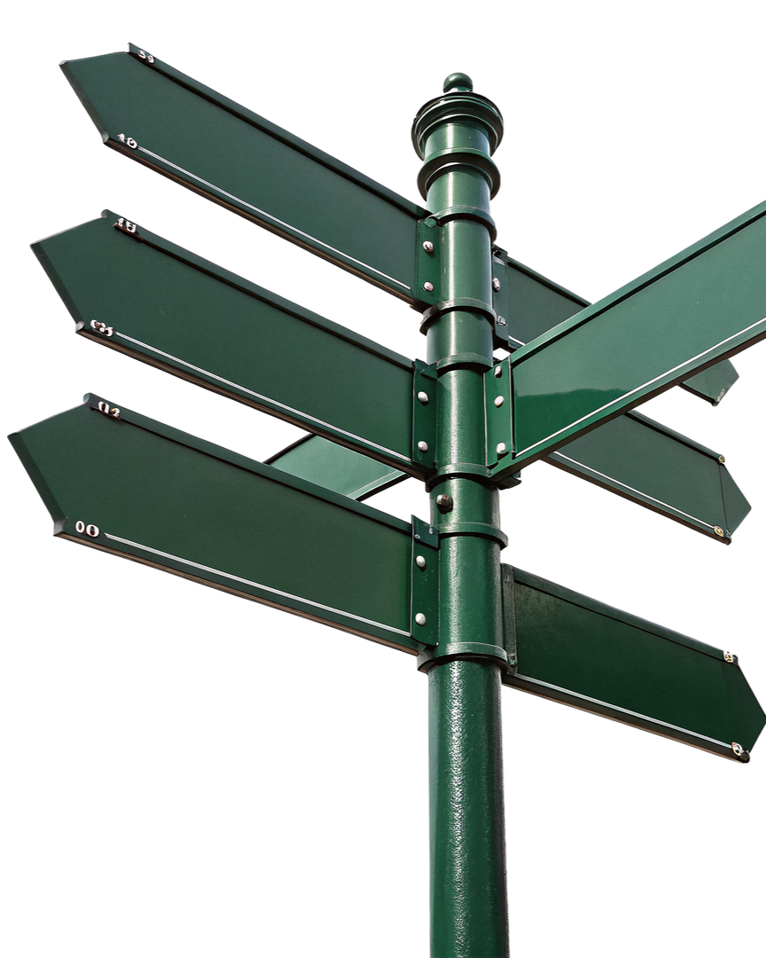 Des panneaux signalétique verts