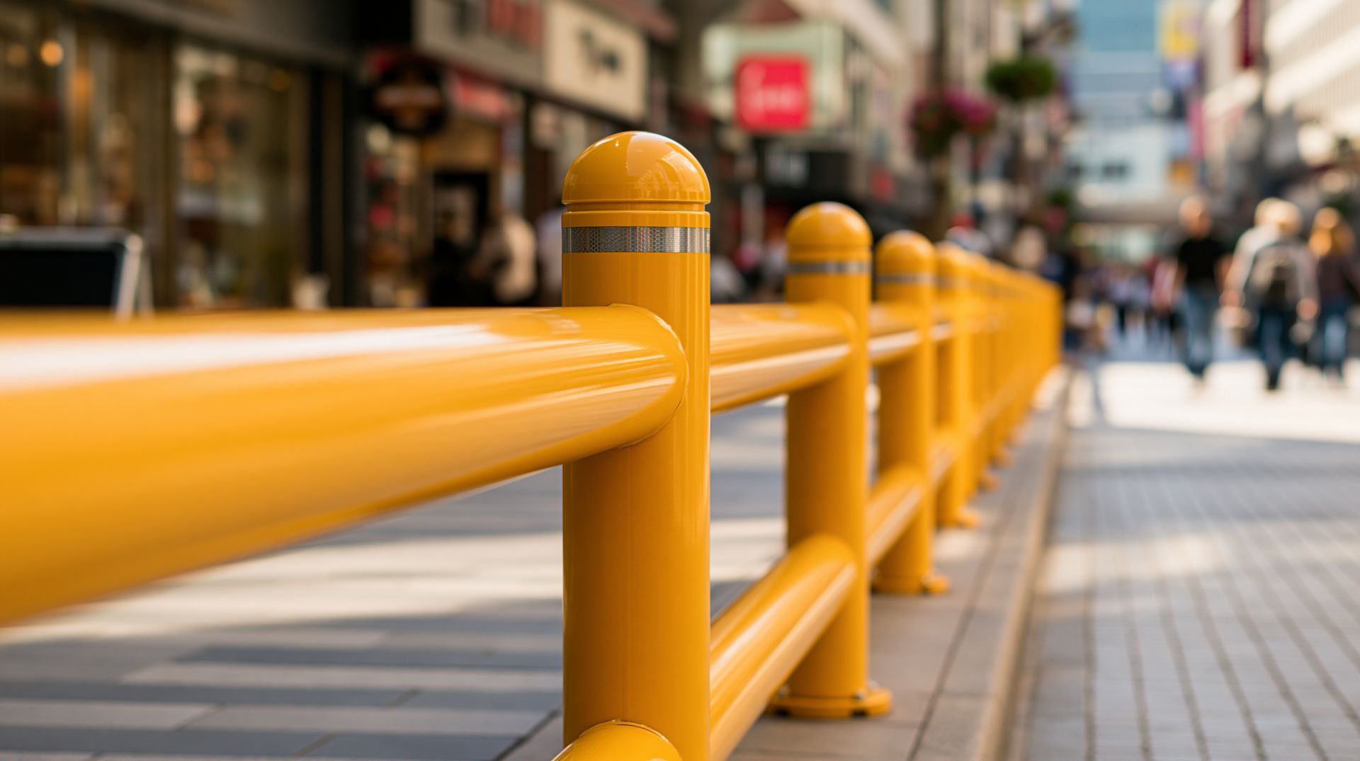 Des barres de sécurité jaunes