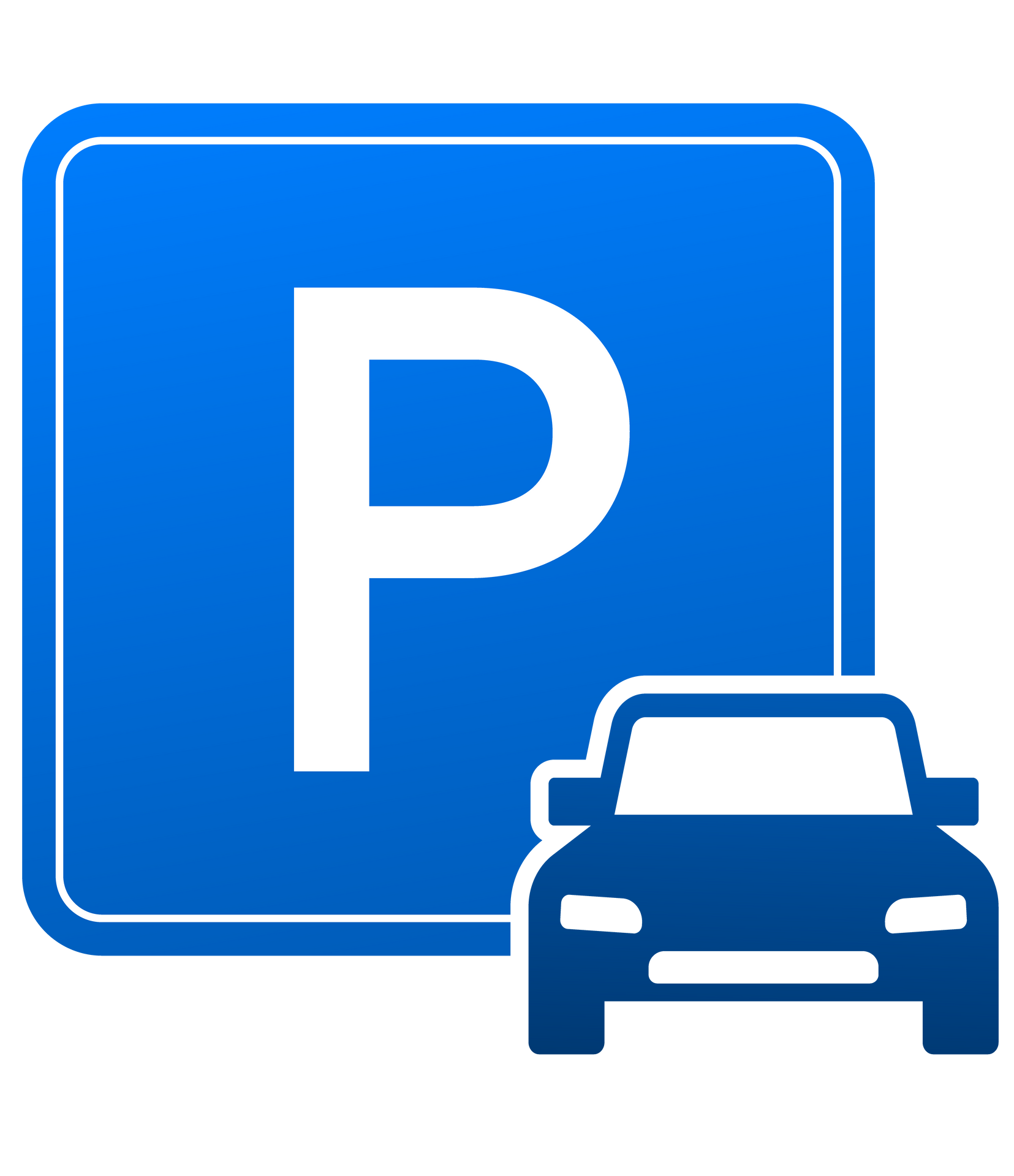 Un panneau indiquant l'entrée d'un parking
