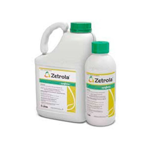 Un galón y una botella de zetrola sobre un fondo blanco.