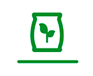 Una bolsa verde con una planta dentro.