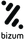 Un logotipo en blanco y negro para Bizum sobre un fondo blanco.
