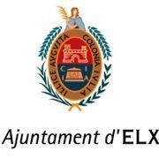 El logotipo del ayuntamiento de Elx es un escudo de armas con un castillo en el centro.