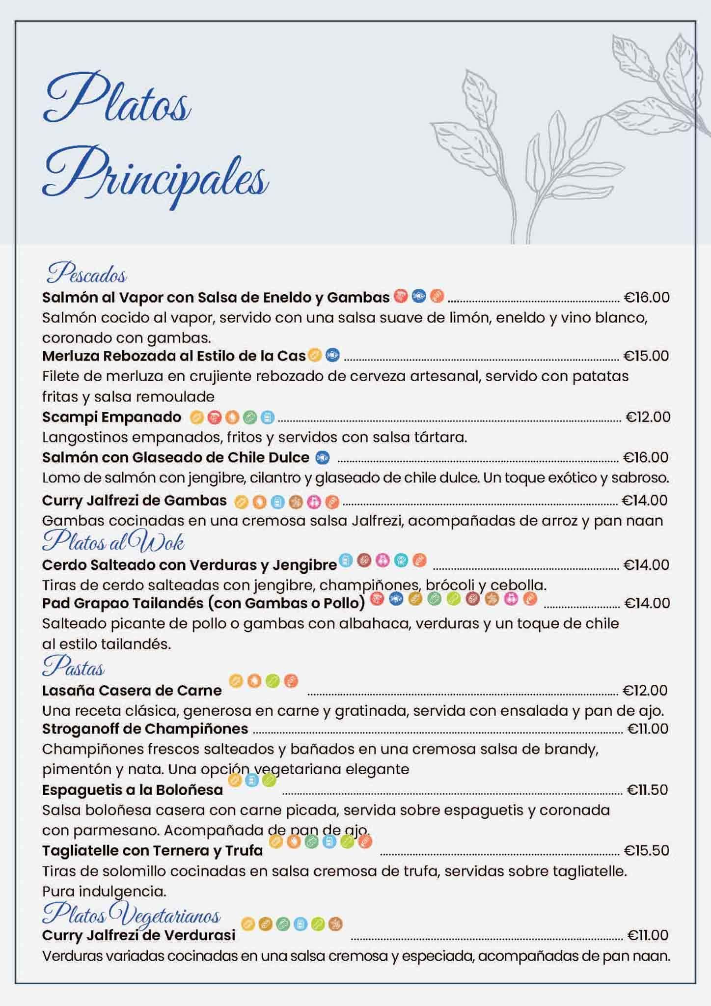 Página del menú, 