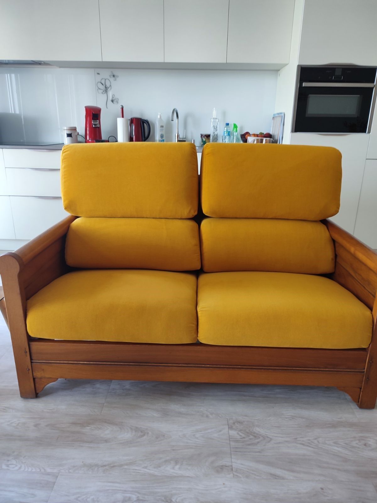 Banquette jaune deux places