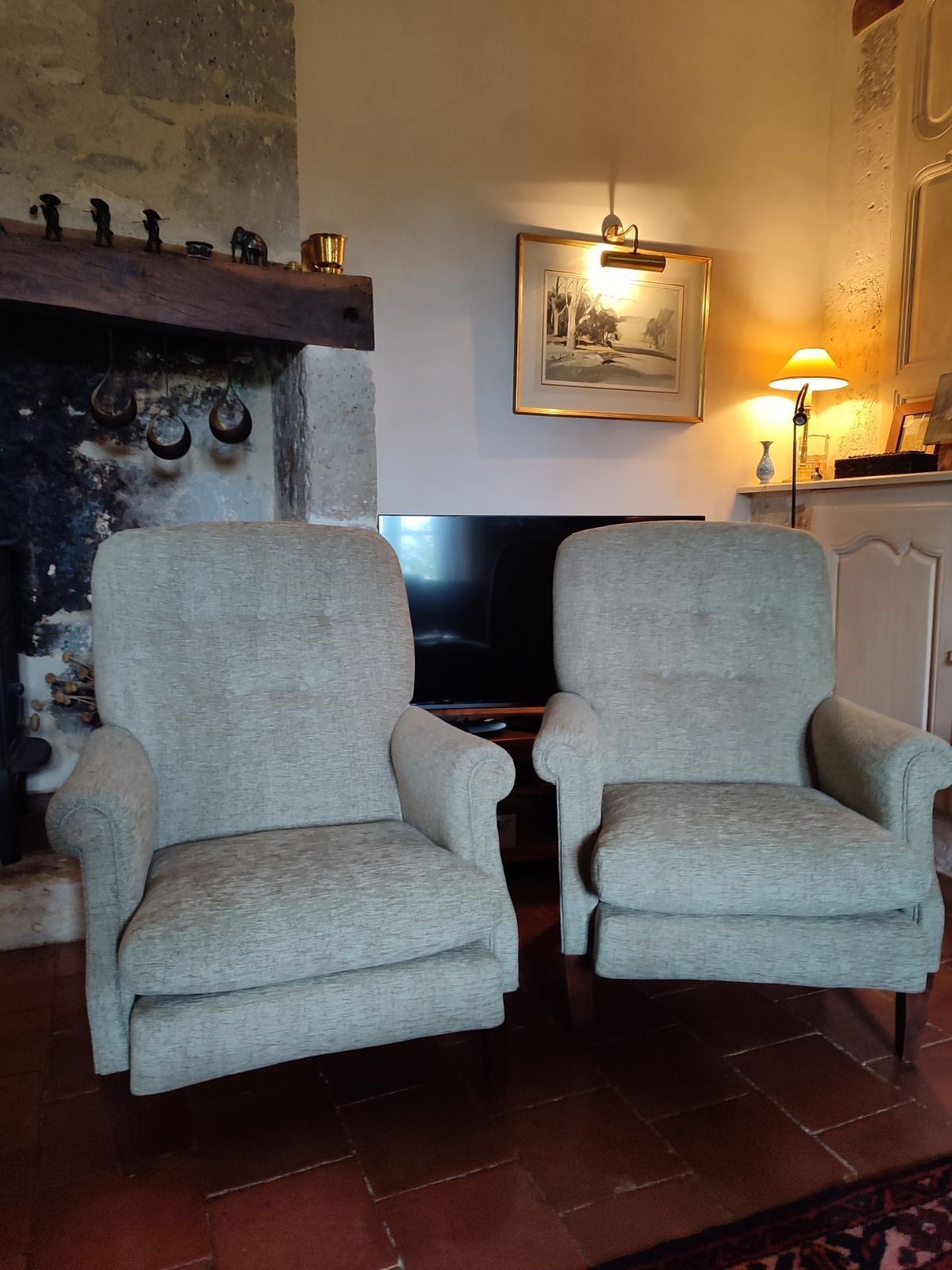 Duo de fautueils gris