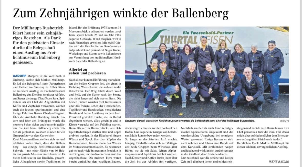 Müllhaupt  Busbetrieb
Taxi & Carreisen  Aadorf