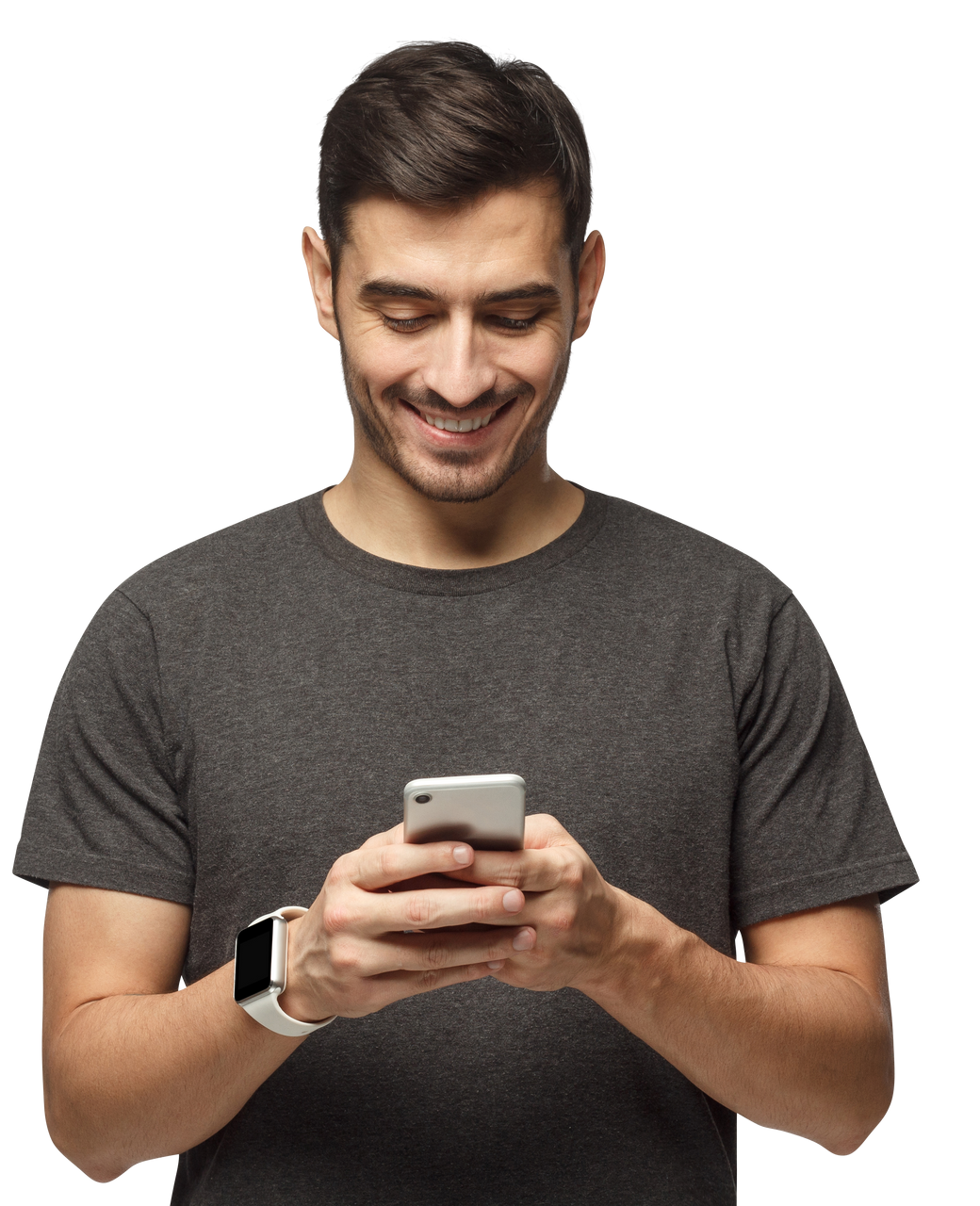 Un homme avec un téléphone à la main