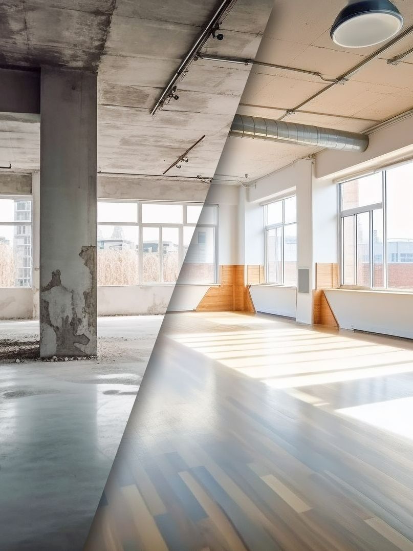 Intérieur avant et après travaux