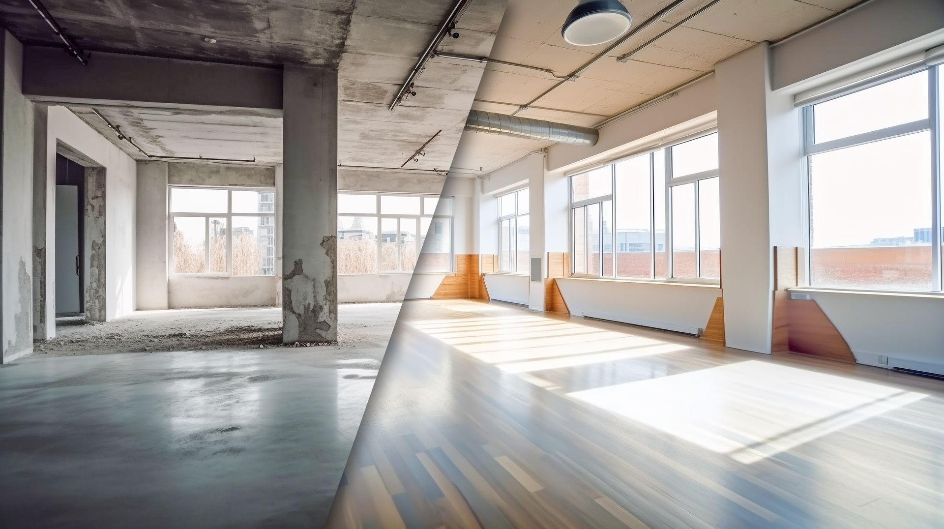 Intérieur avant et après travaux