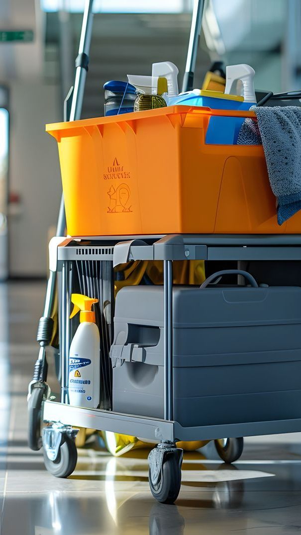 Chariot de nettoyage jaune