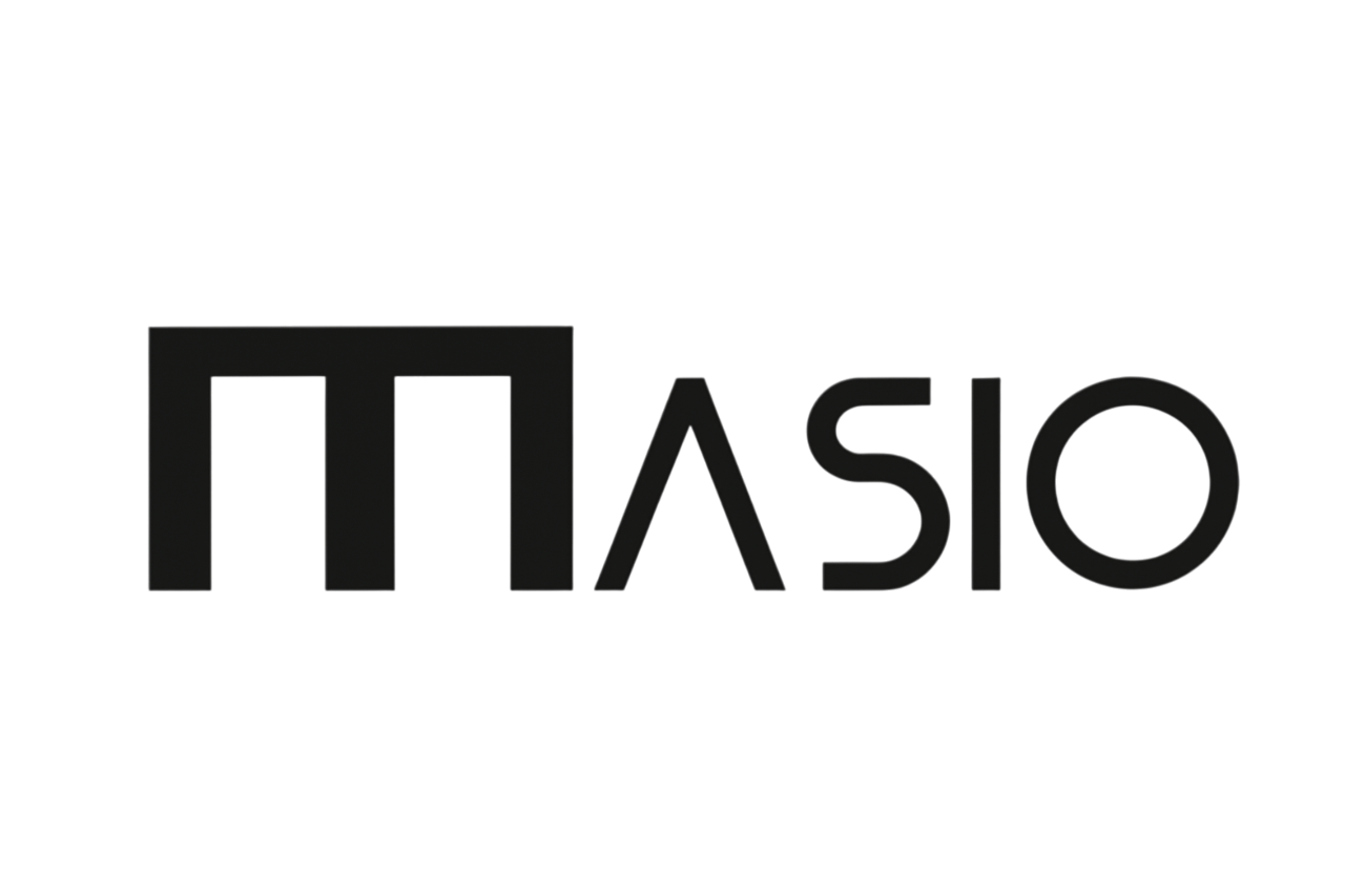 Logotipo para Masio, una marca con las letras "M" y "A" estilizadas.