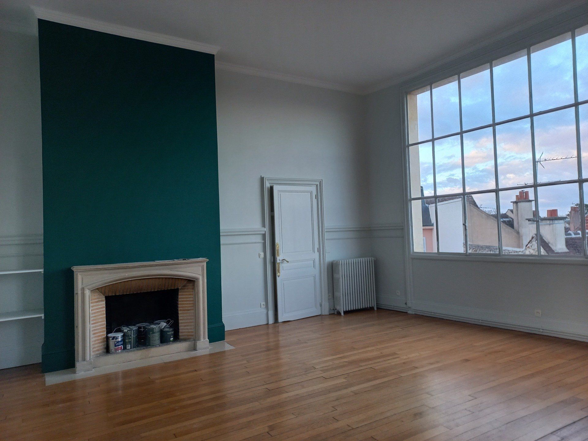 Pose de parquet cheminée