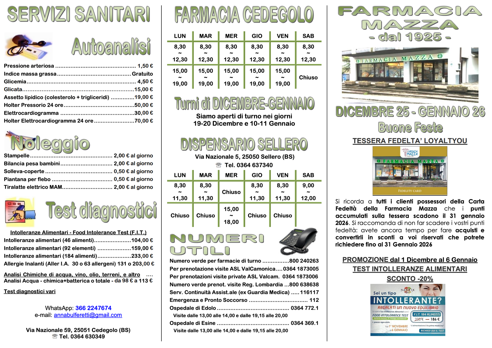 Immagine che mostra l'opuscolo di dicembre