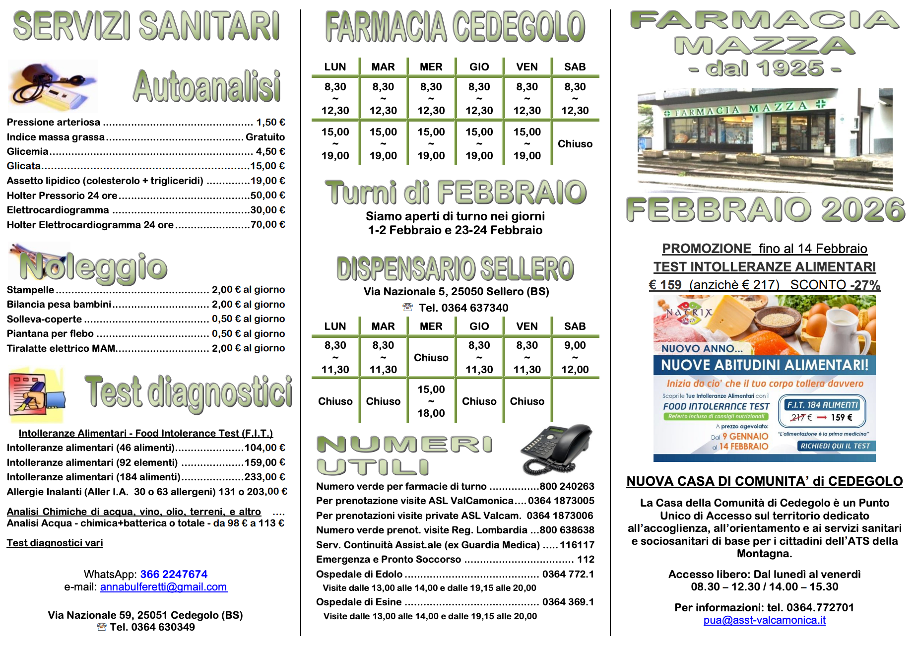 Immagine che mostra l'opuscolo di dicembre