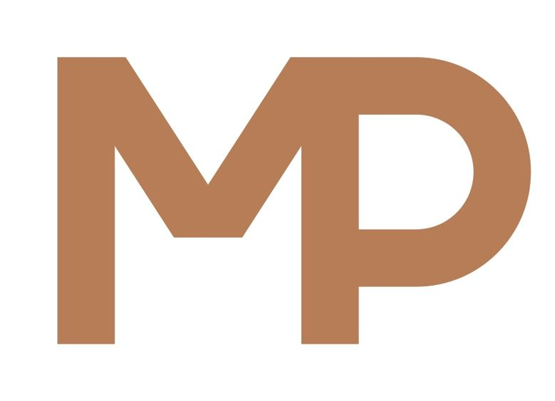 Logo für Morina Parkett: braune Buchstaben „MP“ neben dem Text „MORINA PARKETT“