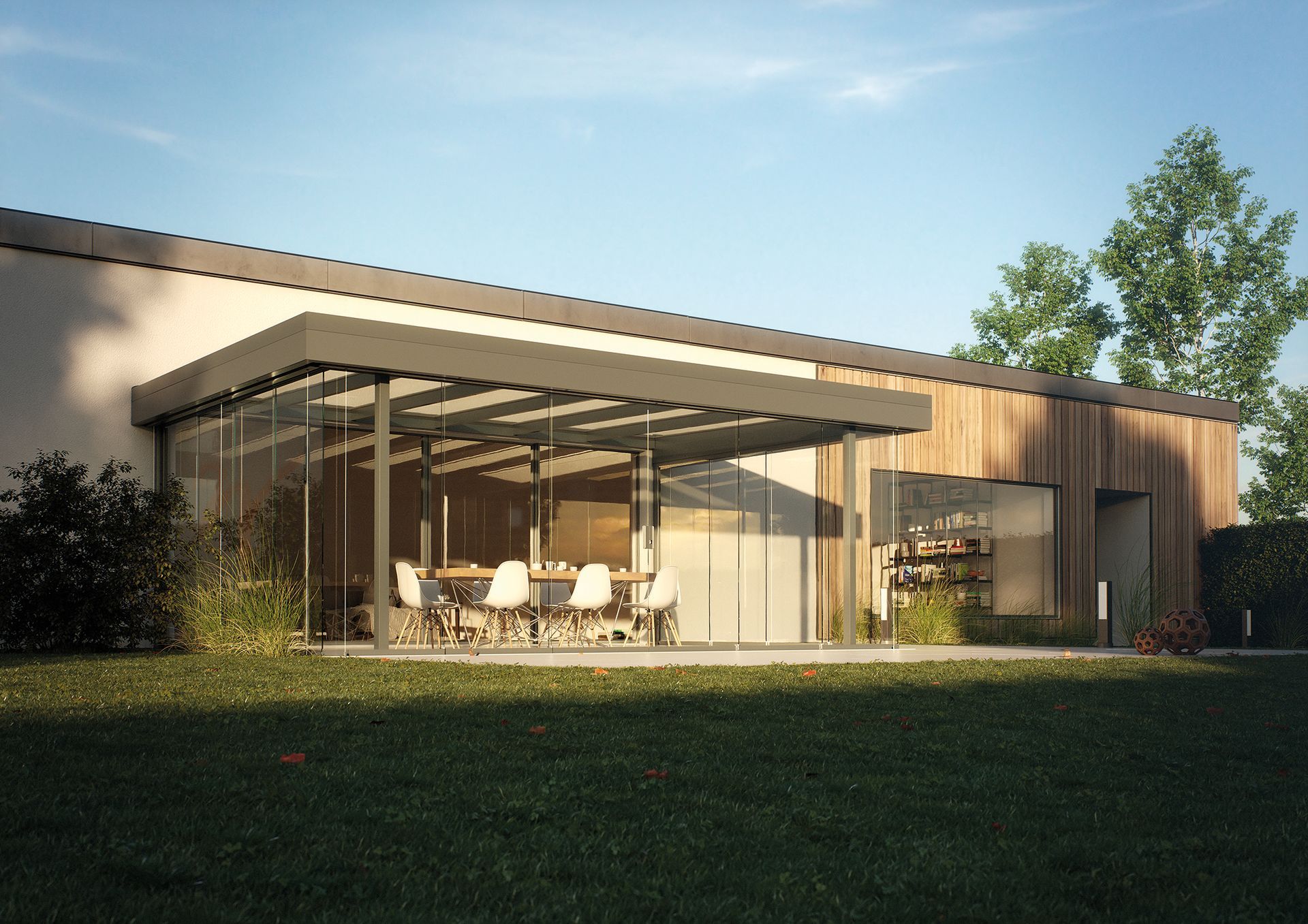 Wintergarten mit Glastür