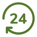 Un círculo verde con el número 24 dentro.