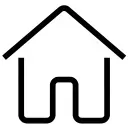 Un icono en blanco y negro de una casa con techo.