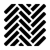Un icono en blanco y negro de un patrón de espiga sobre un fondo blanco.
