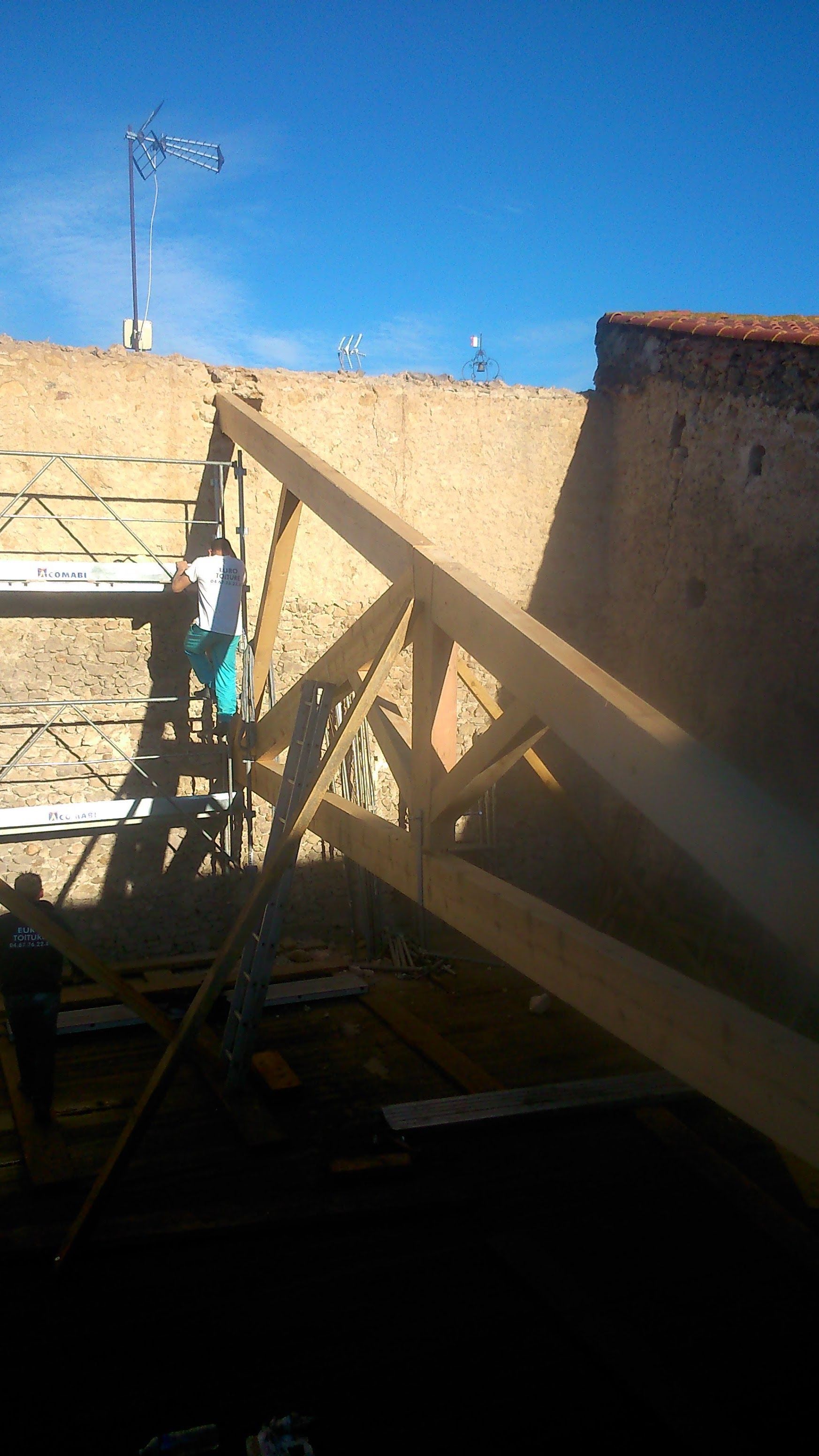 Une charpente en construction