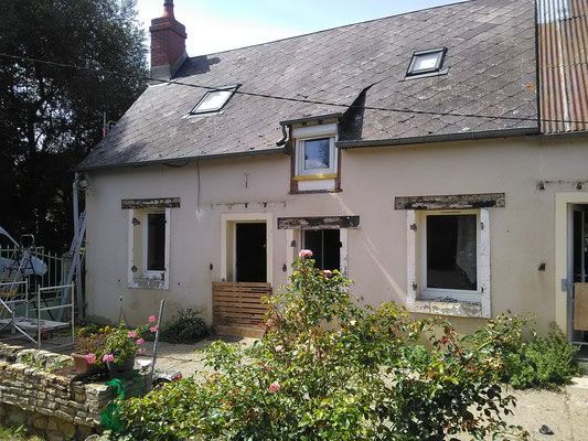Chantier 1 ITE, façade de maison avant travaux