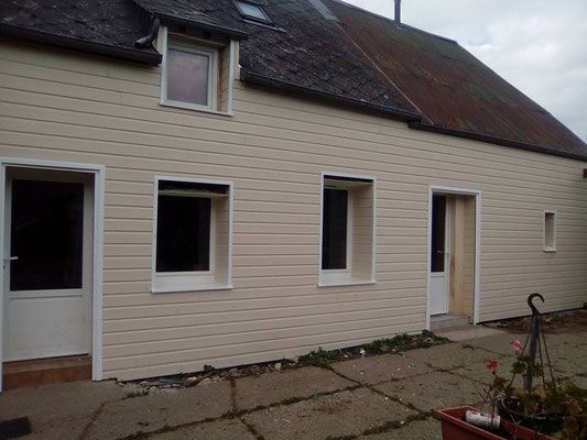 Chantier 1 ITE, façade de maison, isolation terminée