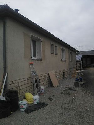 Chantier 2, isolation extérieure, façade de maison, suite du chantier 