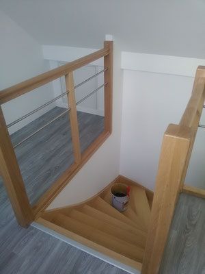 Escalier sur mesure, vue du pallier