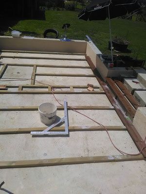 Chantier 3, terrasse bois avant travaux, chape