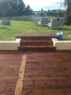 Chantier 3, terrasse bois après travaux, vue jardin