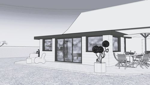 Plan architectural d'un bâtiment en 3D