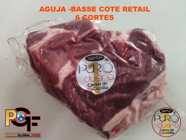 Un trozo de carne en una bolsa de plástico que dice puro cuero