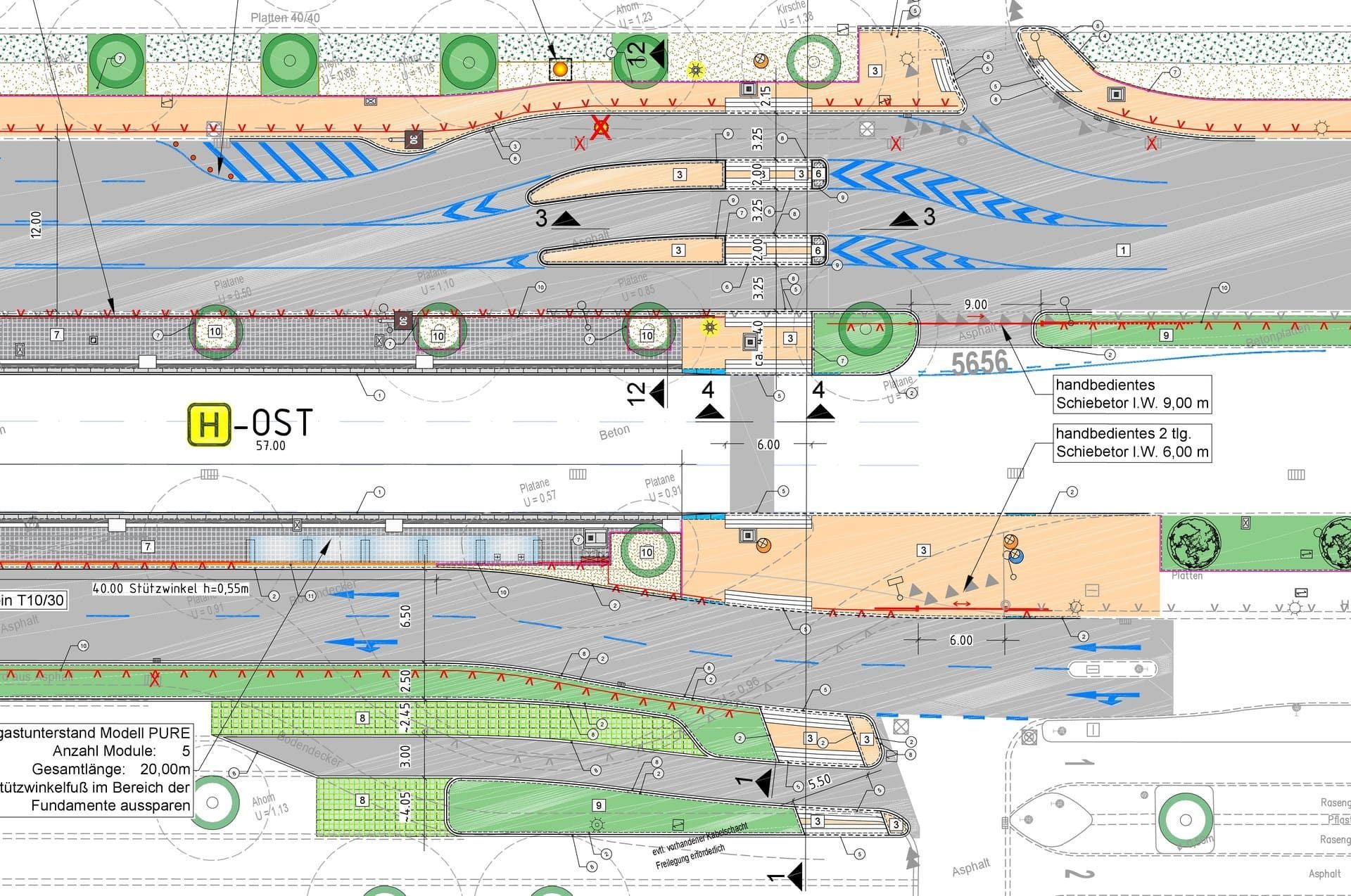 Eine Zeichnung einer Straße 