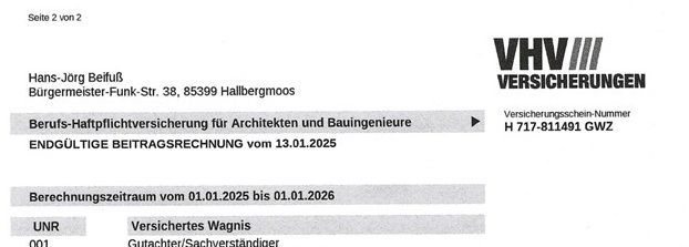 VHV - Haftpflichtversicherung - Bauexperte. Zustandsfeststellungen bei Wasser und Sturmschäden.