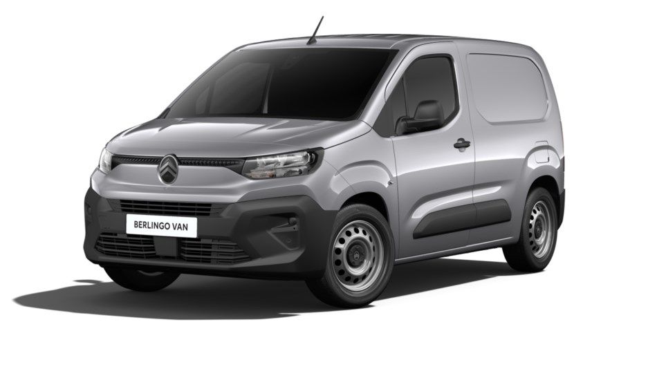 Fourgon utilitaire Citroën Berlingo argenté.