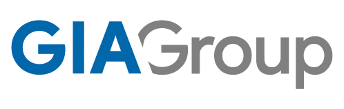 Logotipo del Grupo GIA en texto azul y gris sobre fondo blanco.