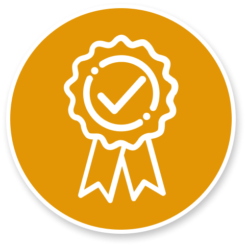 Picto orange avec une médaille symbolisant l'expérience