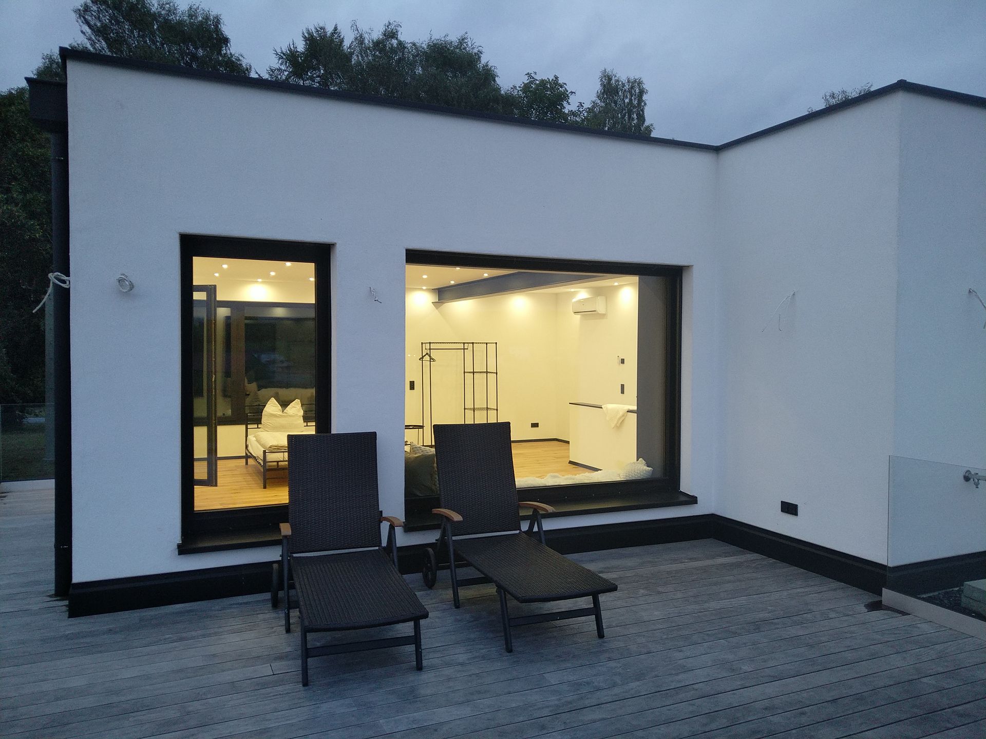 Ferienwohnung Moosbach Wohnung Cube 2, Außenbereich mit Terrasse