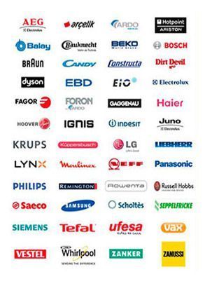 Logotipos de varias marcas de electrodomésticos.